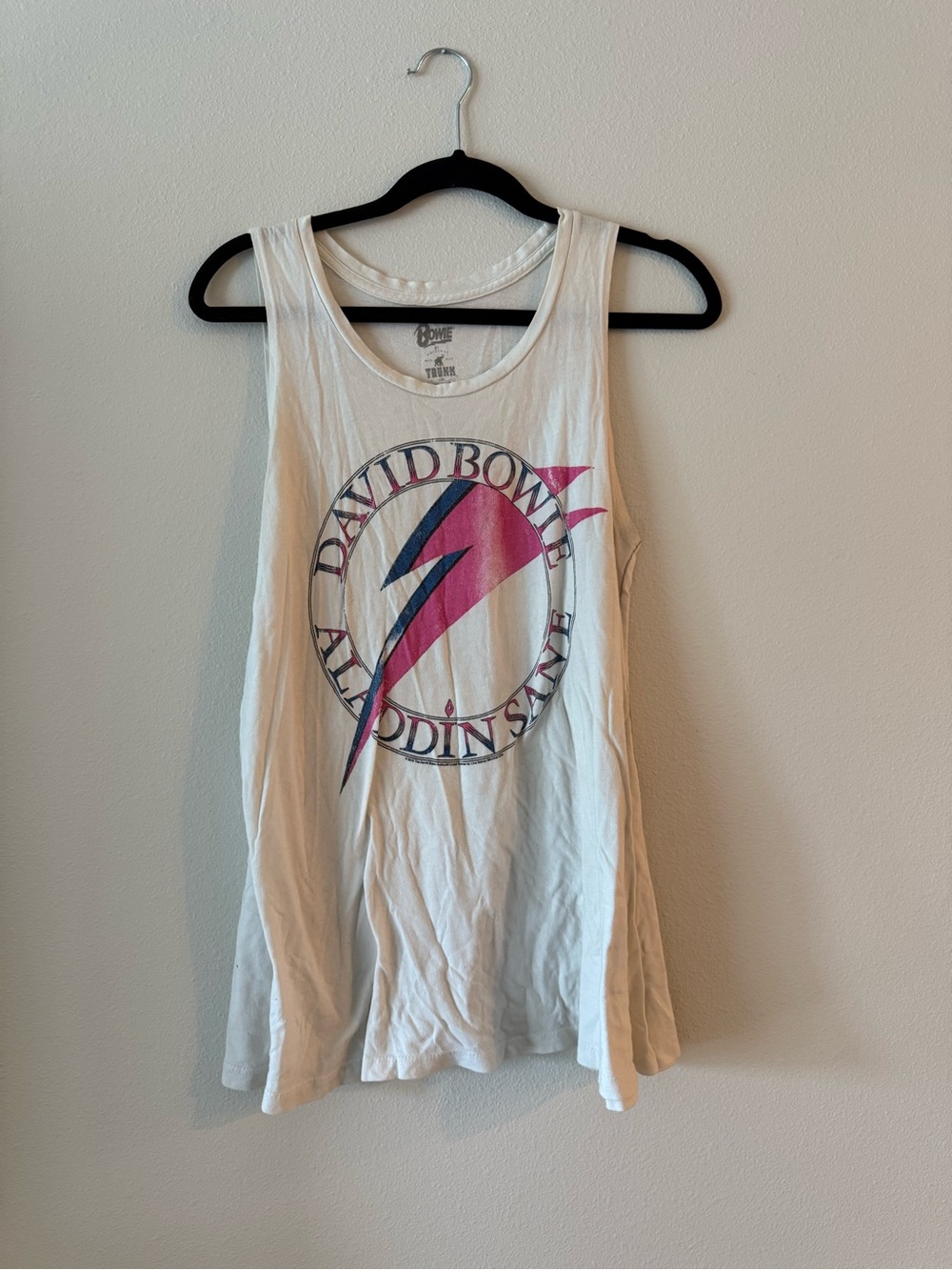 Free People White Tank with Pink Lightning Graphic